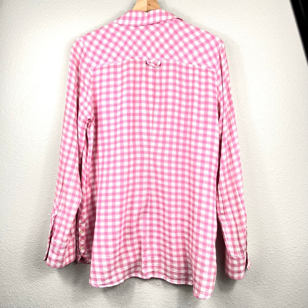 C&C California Women’s Long Sleeve Button Up Shirt Pink Plaid Sz‎ M 100% Cotton - Picture 2 of 12